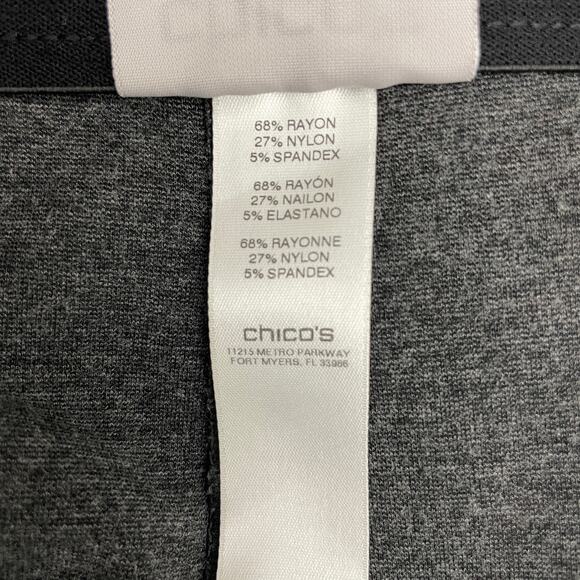 CHICO'S Gray Career Ponte Knit Pants Size 2.5 Short or Large Short Minimalist - Picture 8 of 8